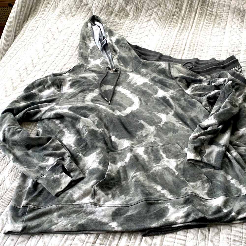 Ideology Gray Tie Dye Hoodie And Joggers Lounge Set